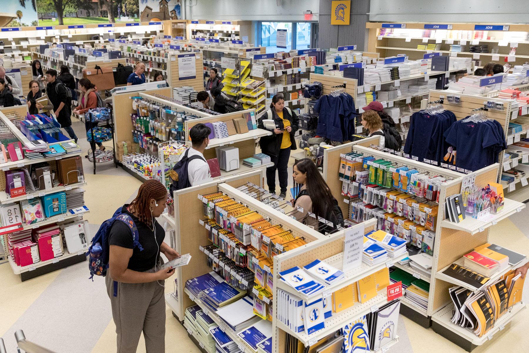 Students at the Spartan Bookstore.